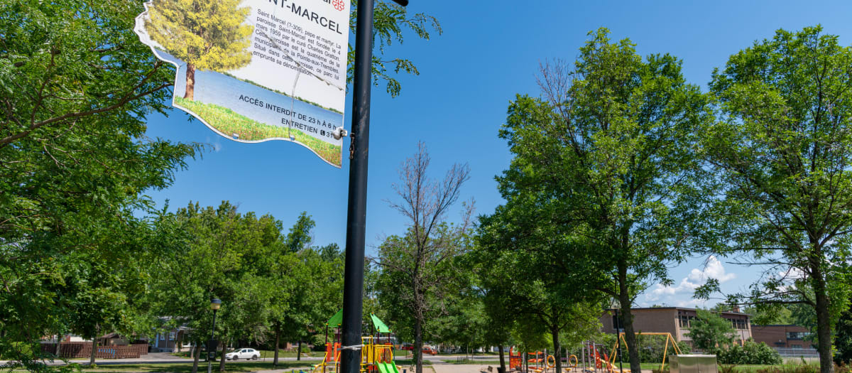 Le parc Saint-Marcel est situé dans le quartier de Pointe-aux-Trembles.