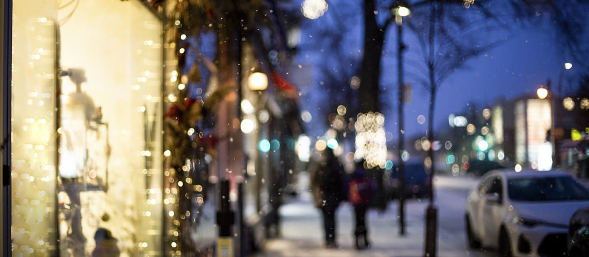 Rue commercial montréalaise- Noël