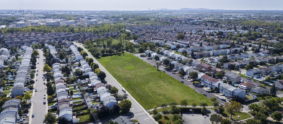 Vue aérienne du parc des Botanistes
