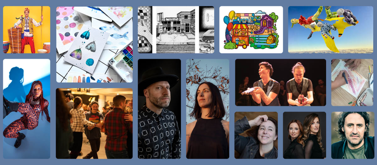 Montage photo avec tous les artistes invités à la programmation des Festivités culturelles de VSP