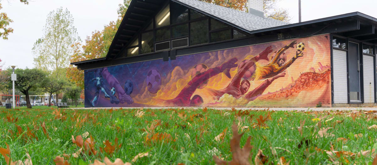 Murale située sur le chalet du parc de Louisbourg