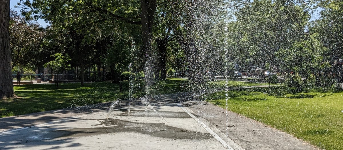 Jeux d'eau du parc La Fontaine
