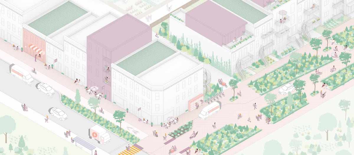 Illustration sur les artères et noyaux commerciaux