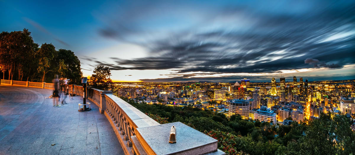 Evening view of the city from the Kondiaronk belvedere