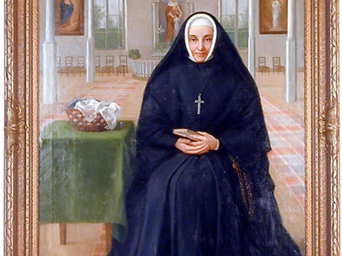 Une peinture d'une dame en habit de religieuse