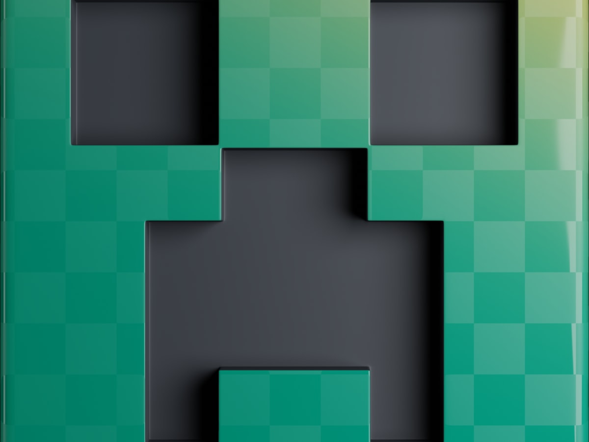 La tête d'un monstre qui se trouve dans Minecraft, un creeper