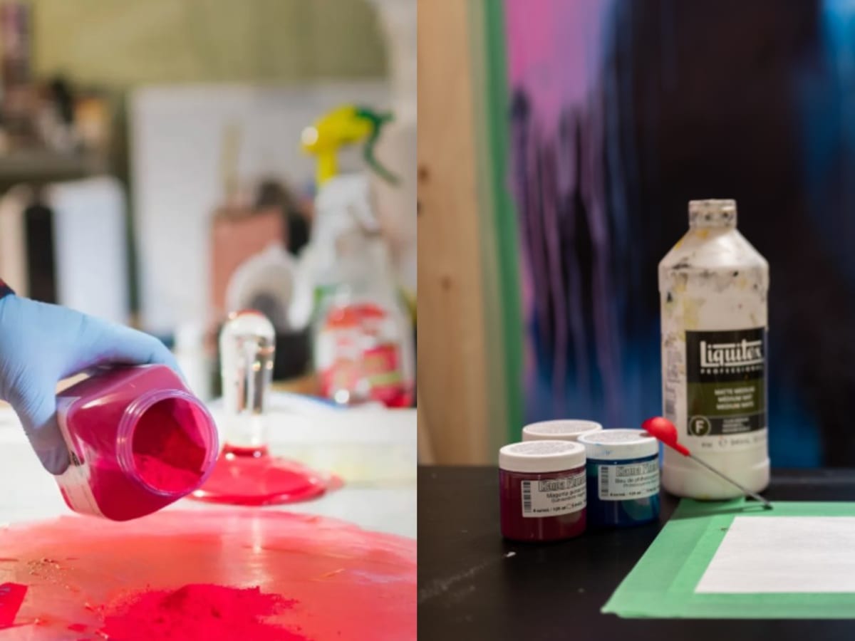 Fabrication de peinture de l'artiste Julie Dumont. Crédit: Julie Dumont.