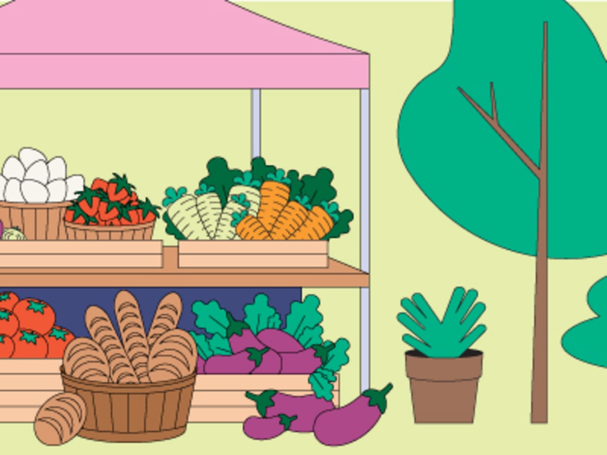 Illustration d'un kiosque de marché