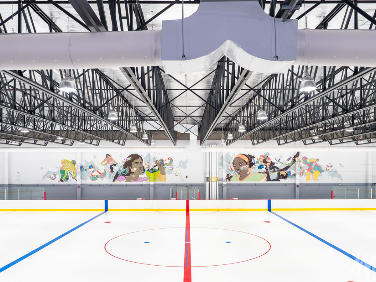 Murale Aréna St-Michel Doras par Olivier Bousquet