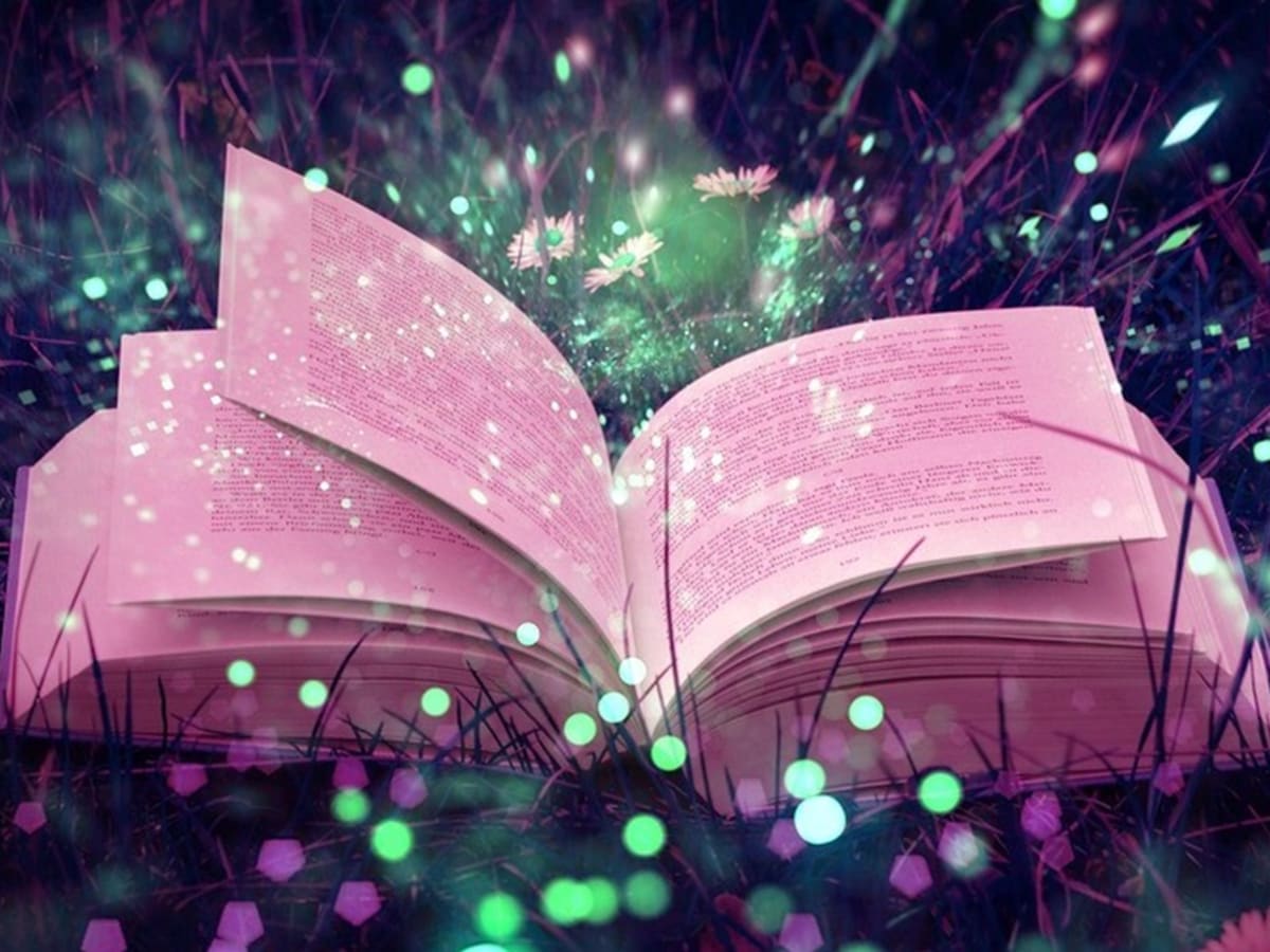 Illustration d'un livre ouverte avec des paillettes