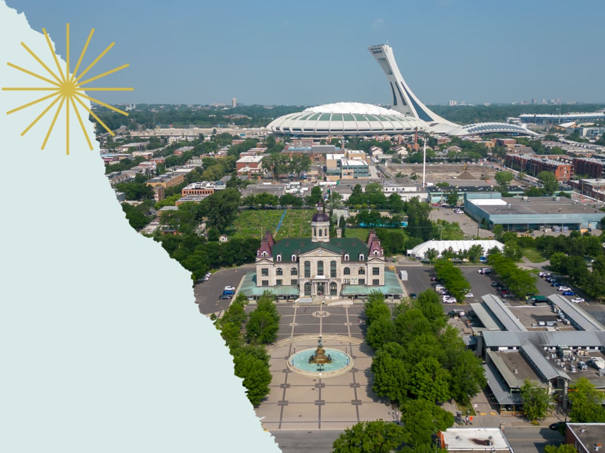 Bannière montrant notamment le marché Maisonneuve et le stade olympique