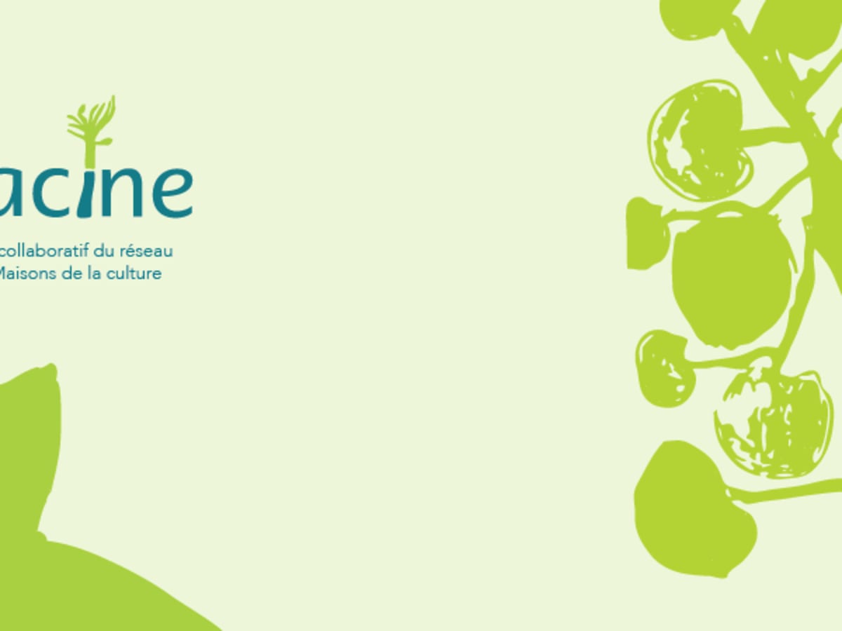 Illustration verte abstraite avec logo du projet Racine