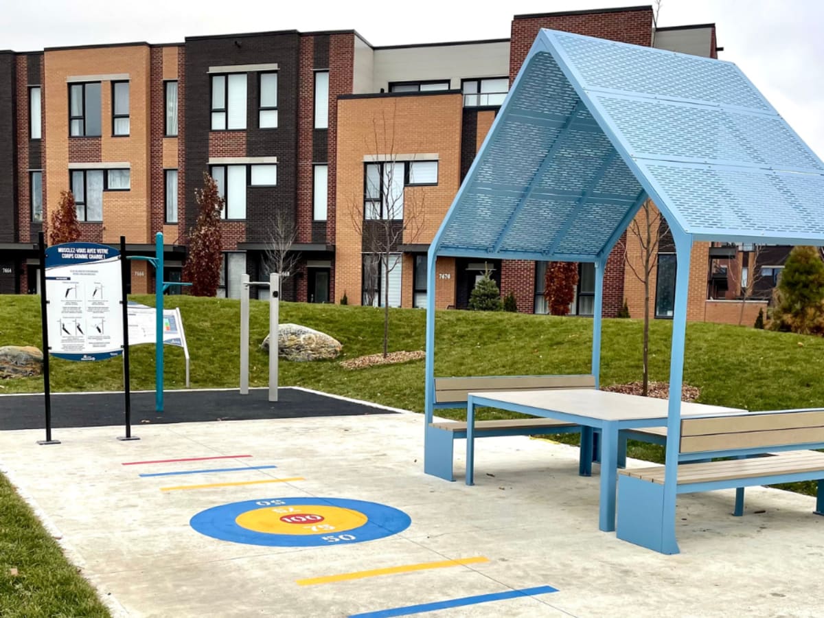 parc, table, abri, condos