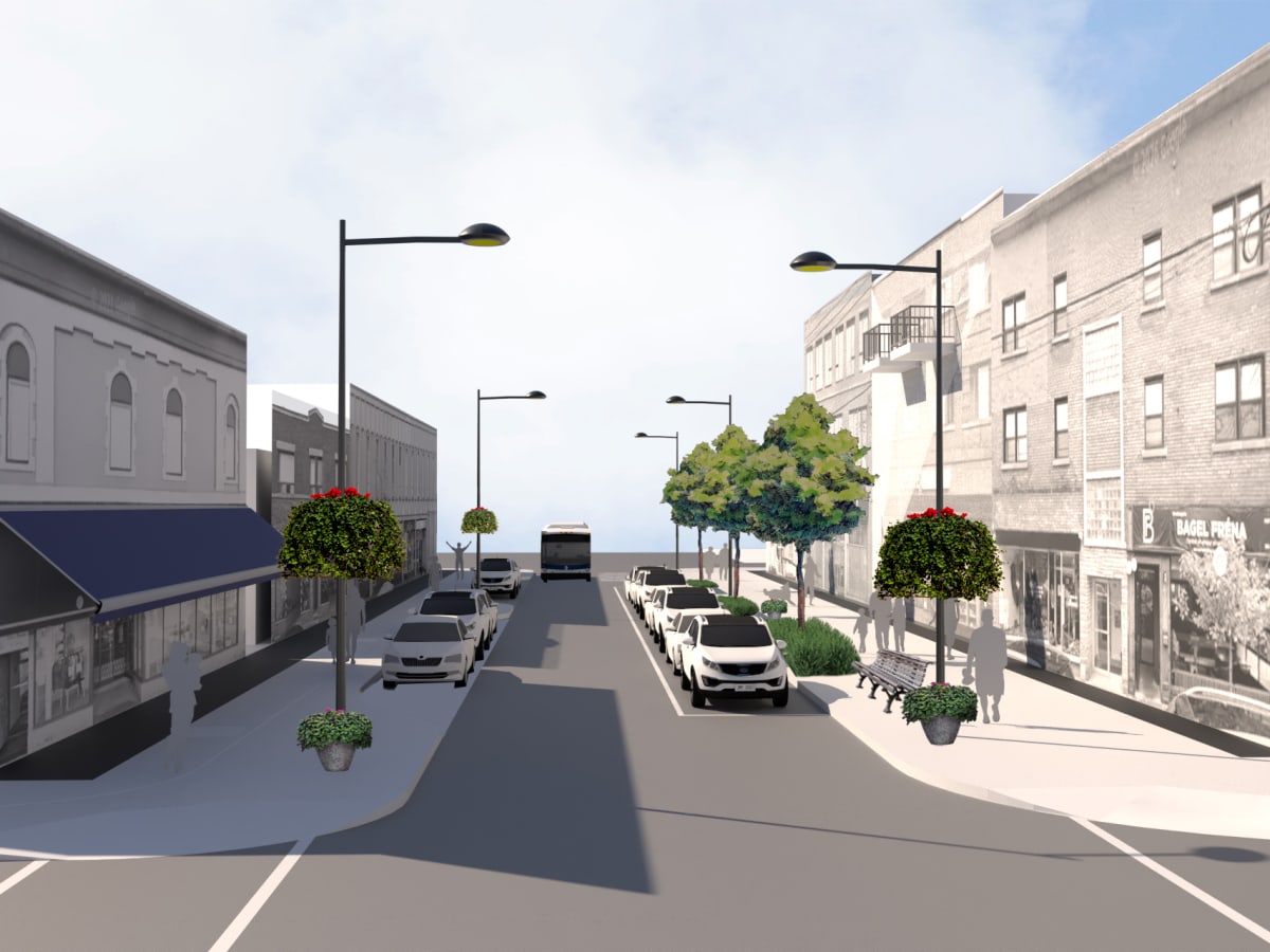 Perspective du plan d'aménagement de la rue Notre-Dame