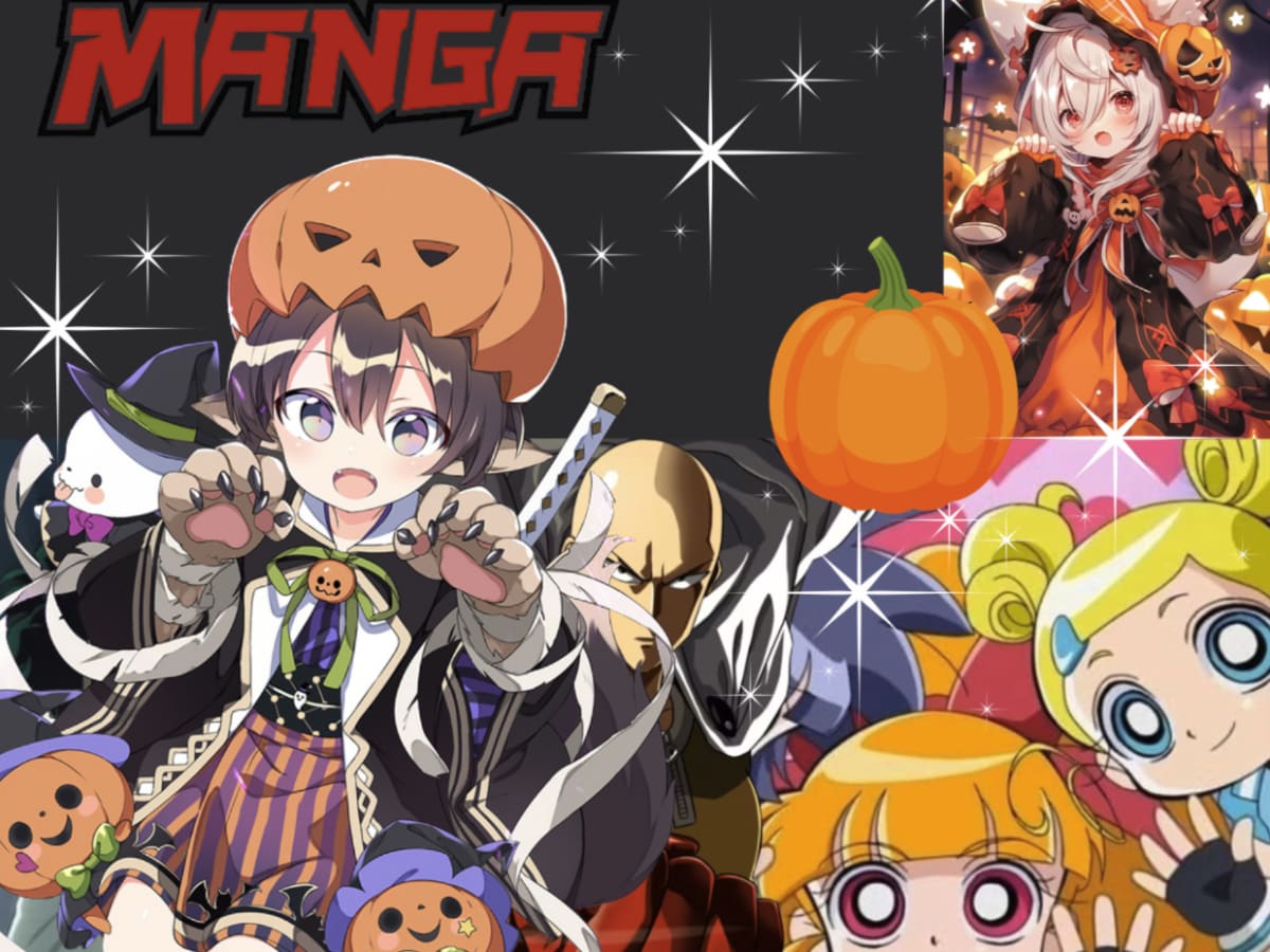 Des personnages animés de manga autour du mot manga