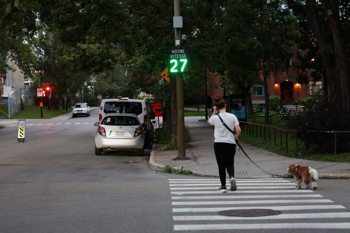 Afficheur de vitesse sur George-Vanier, Notre-Dame et Delisle