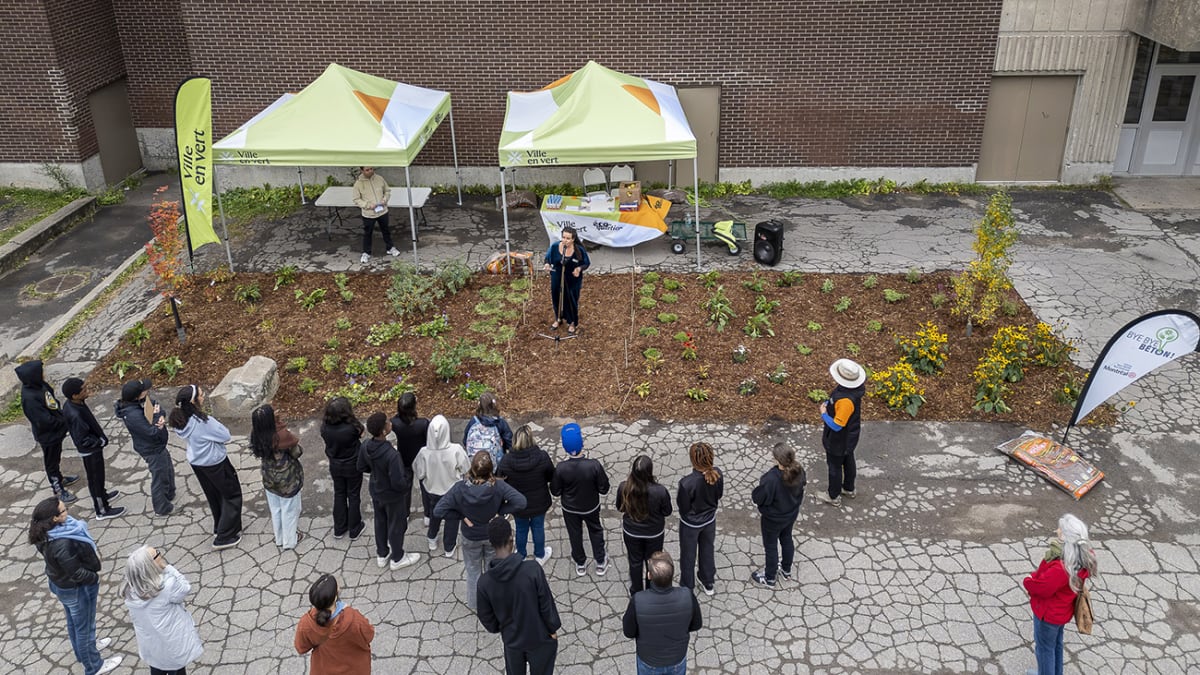 Inauguration du site Bye Bye Béton! de l'école Georges-Vanier.