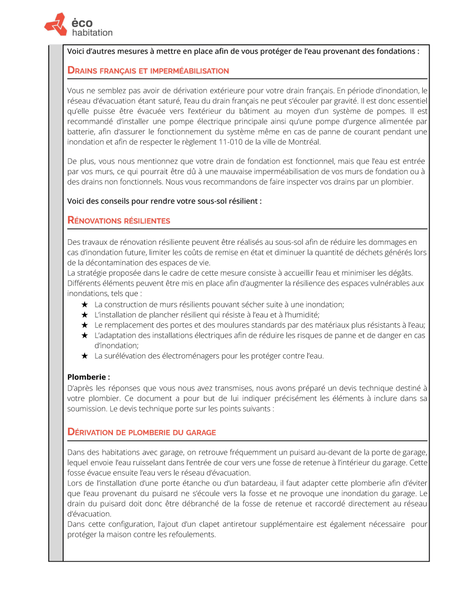 Exemple d'un plan personnalisé du programme JeRénovÉco (page 4)