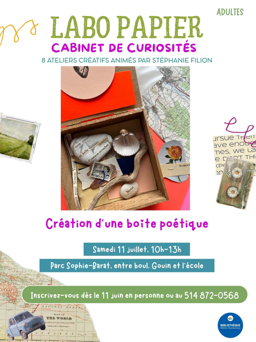 labo papier boîte poétique bibliothèque helene charbonneau