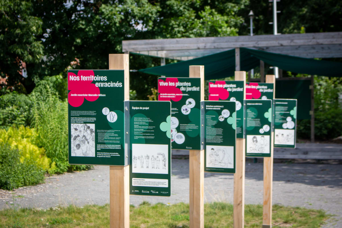 Panneaux descriptifs au jardin nourricier Marcelin-Wilson nord
