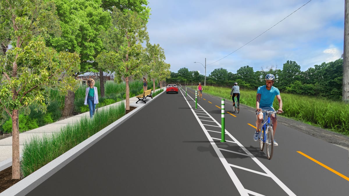 Projection de la future avenue Joseph-Guibord - vue nord