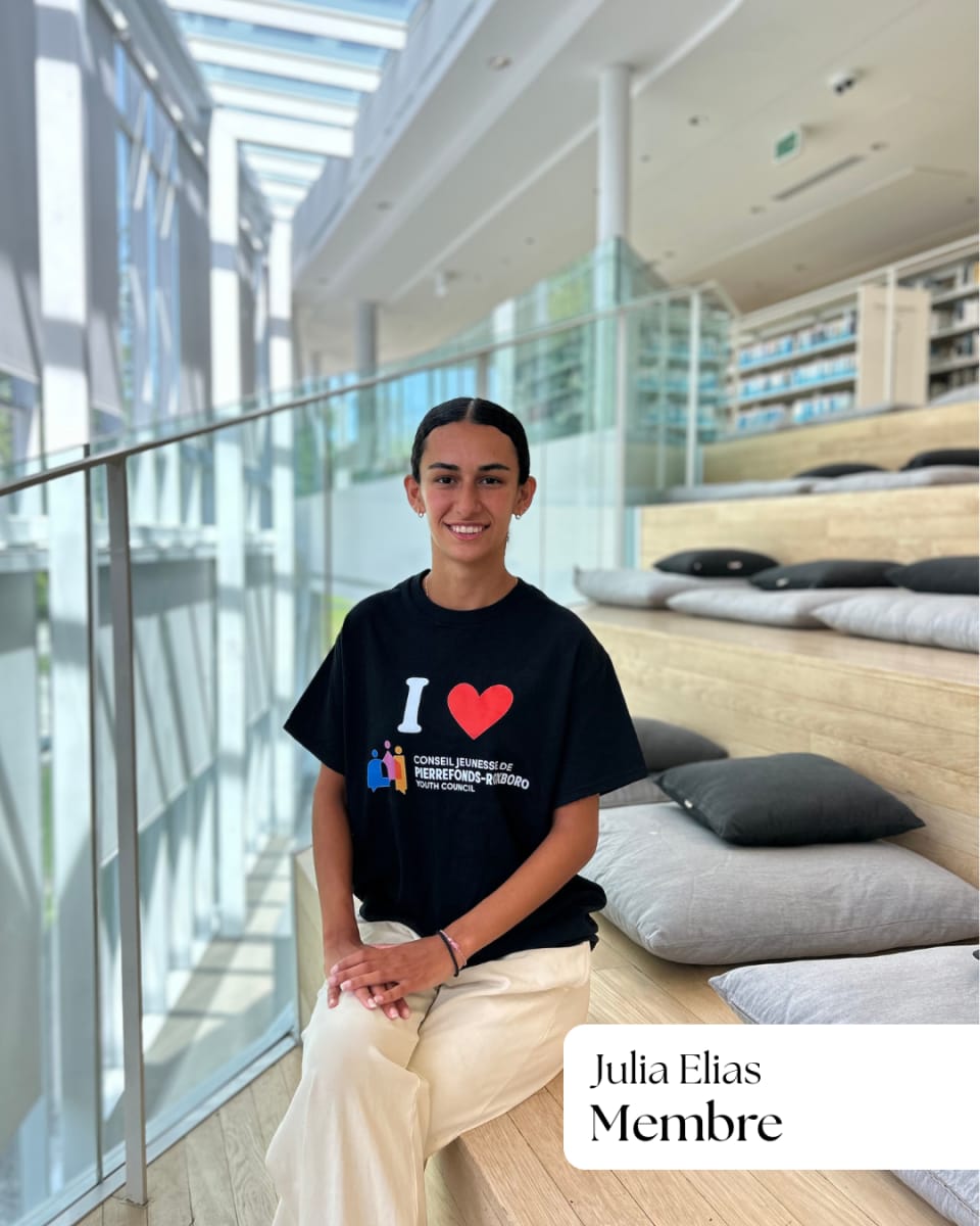 Julia Elias, membre du Conseil jeunesse de Pierrefonds-Roxboro.