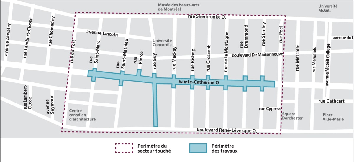 Carte projet Sainte-Catherine Ouest