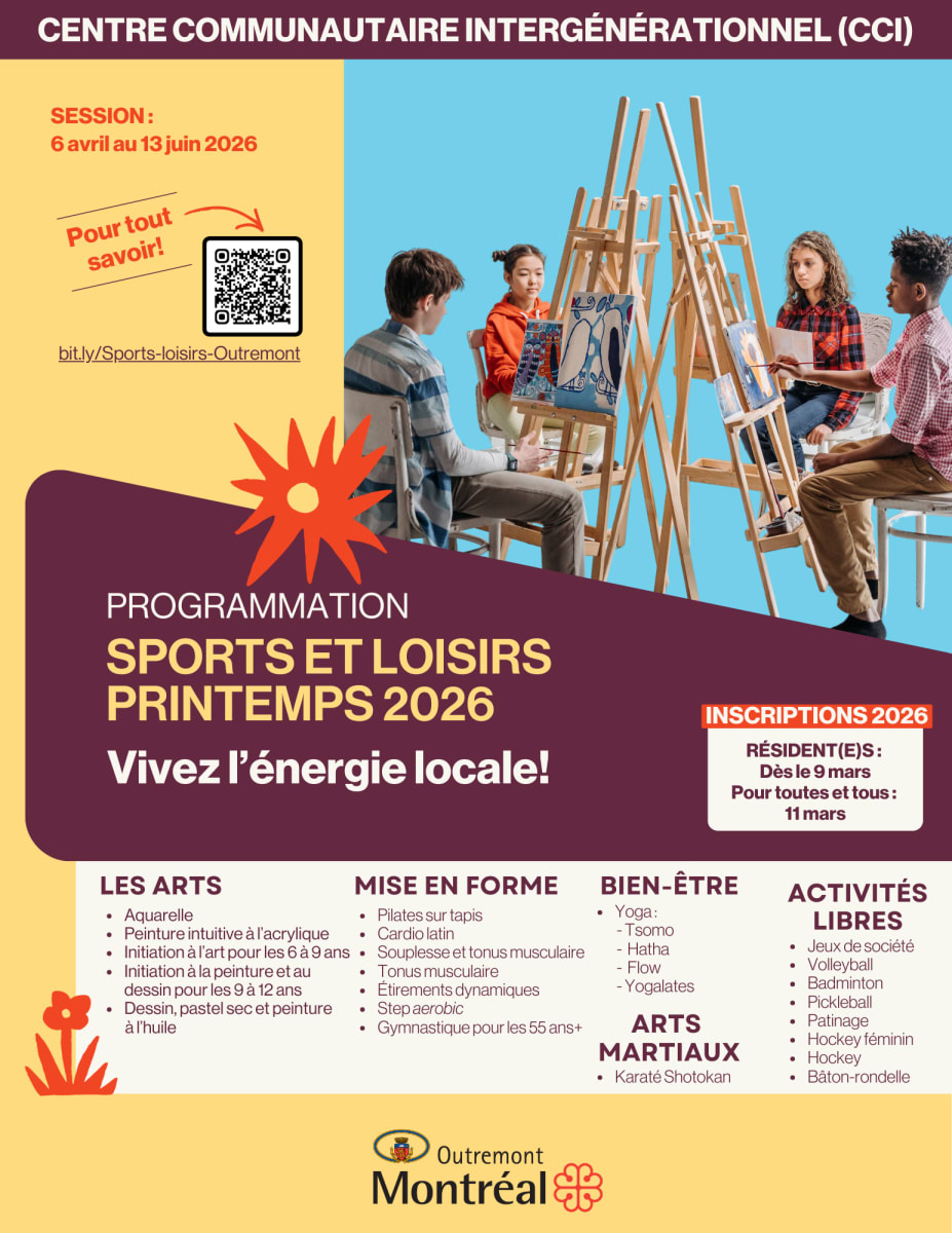 Programmation printanière des sports et loisirs à Outremont