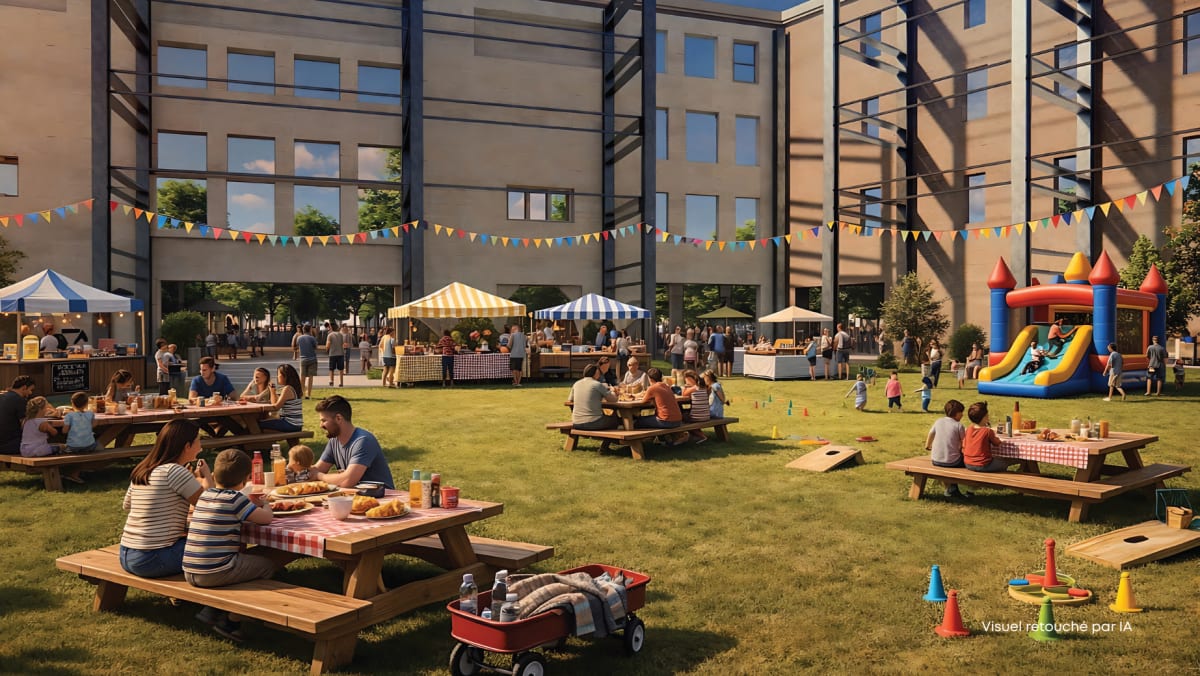 Rendu visuel du nouvel espace extérieur après la déconstruction de l'Empress