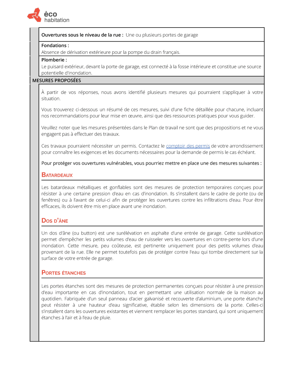 Exemple d'un plan personnalisé du programme JeRénovÉco (page 3)