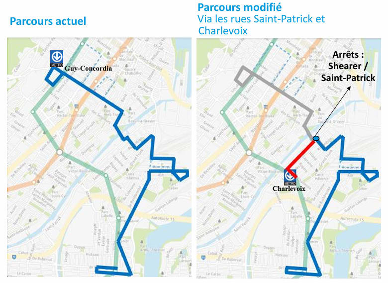 Ligne d'autobus 71 - parcours modifié