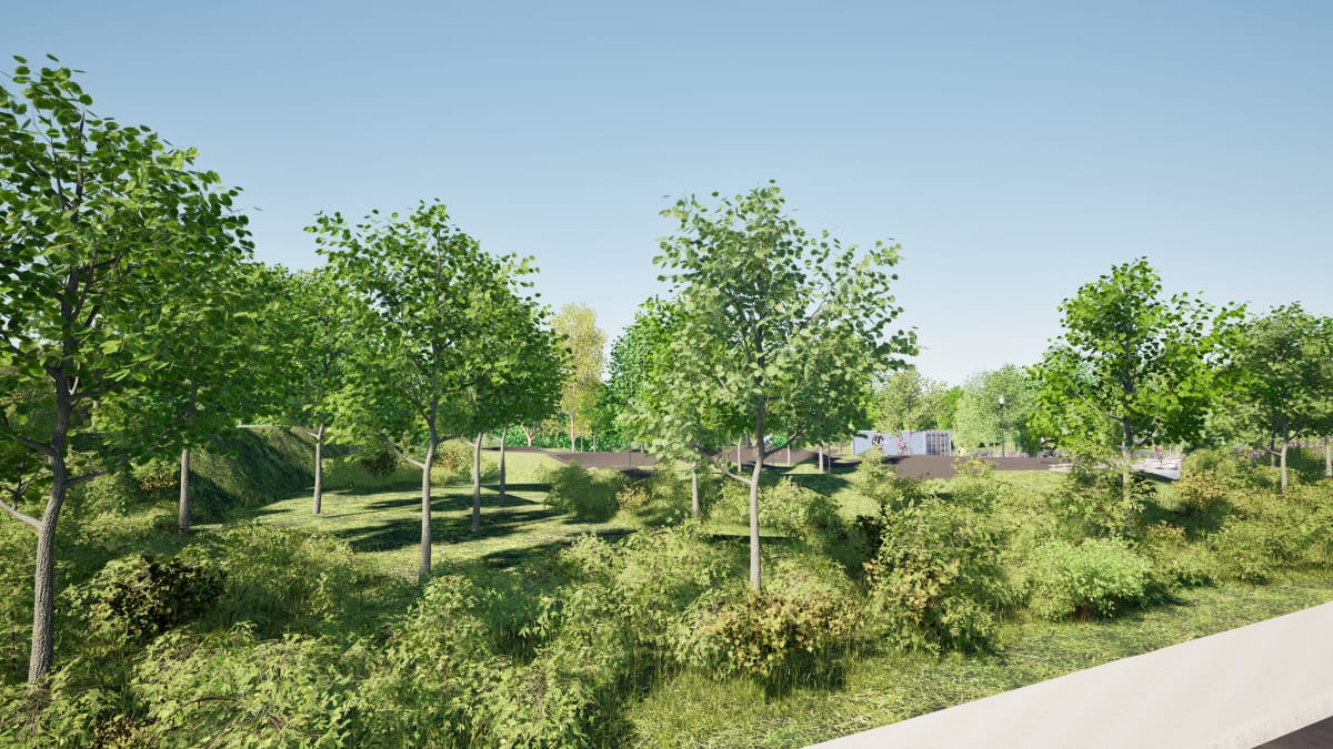 Vue 3D de la piste à rouleaux