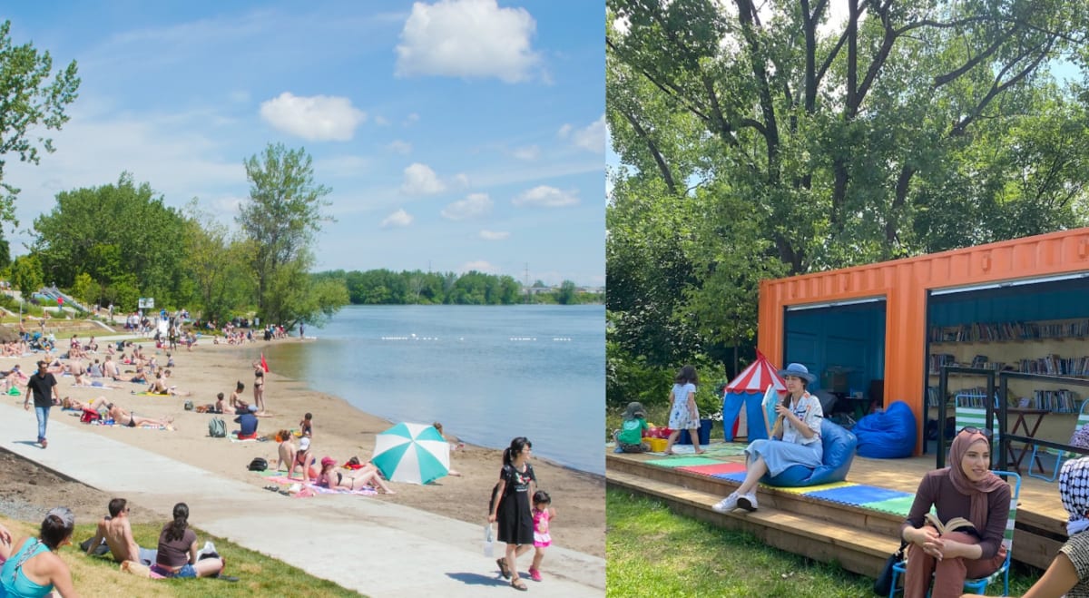 Plage urbaine de Verdun et bibliothèque de plage