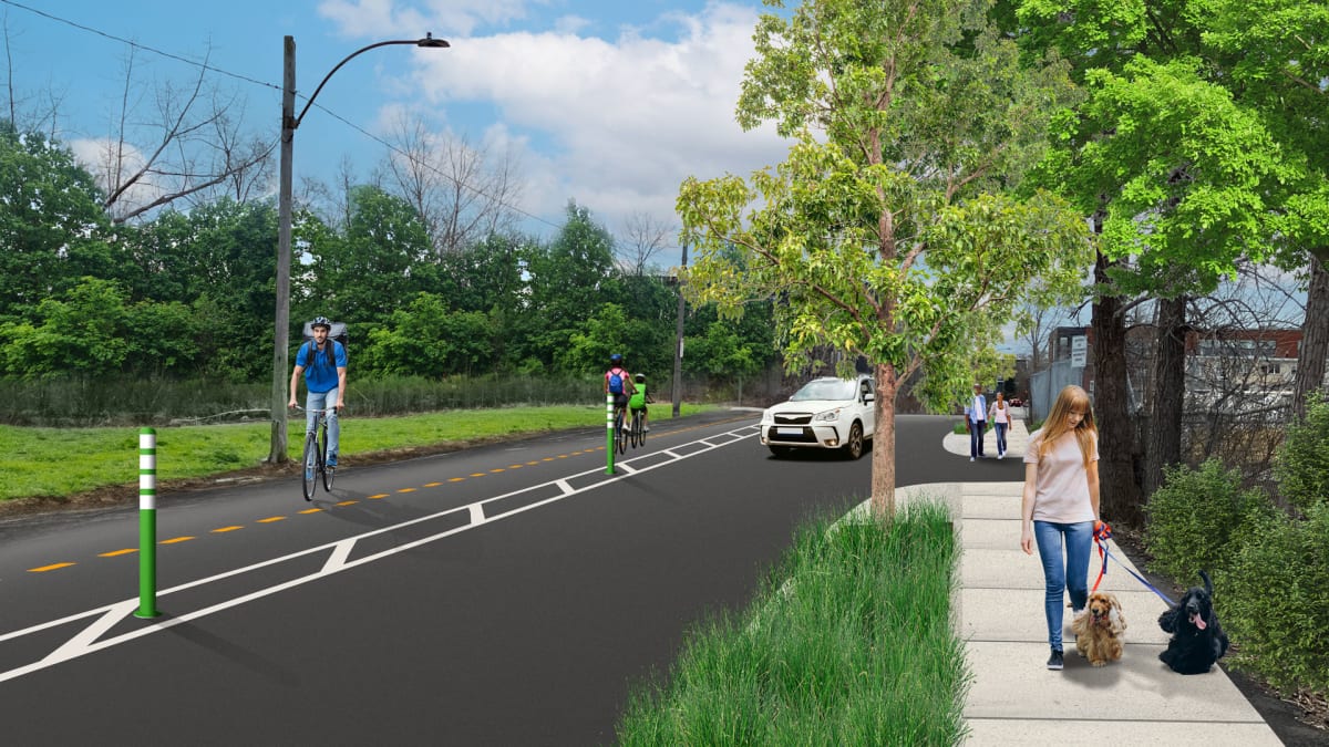 Projection de la future avenue Joseph-Guibord - vue sud