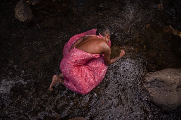 A woman in a river
