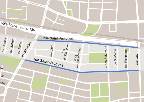 Carte REV Saint-Antoine et Saint-Jacques - Tracé bonifié en 2024