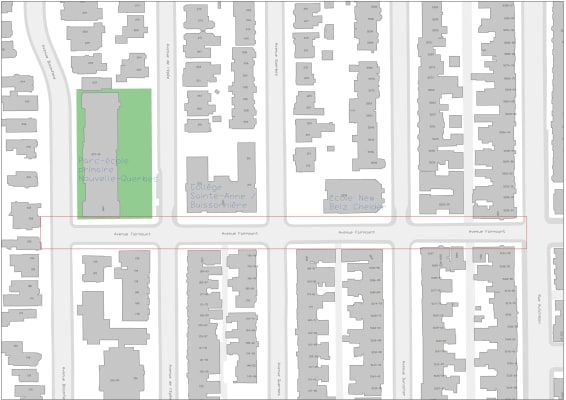Carte des travaux sur Fairmount