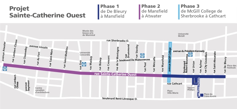 Carte Projet Sainte-Catherine Ouest et McGill