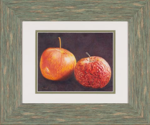 Canvas featuring two red apples