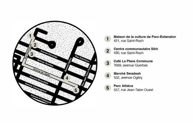 Carte du parcours sonore Extension en ligne(s)