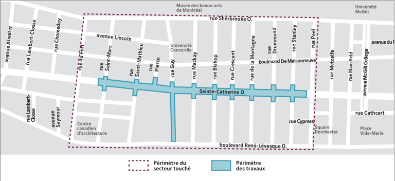 Carte projet Sainte-Catherine Ouest