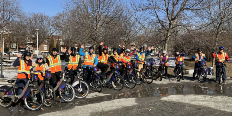 Groupe en vélo d'hiver à MHM