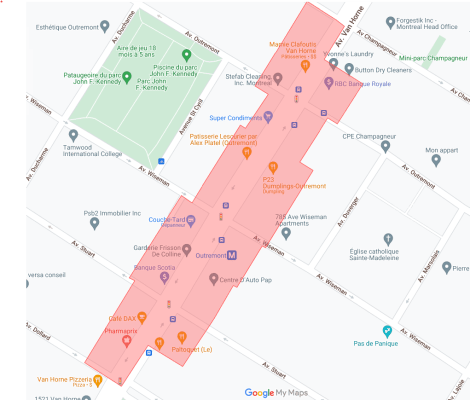 Zone des entreprises admissibles à l'aide financière