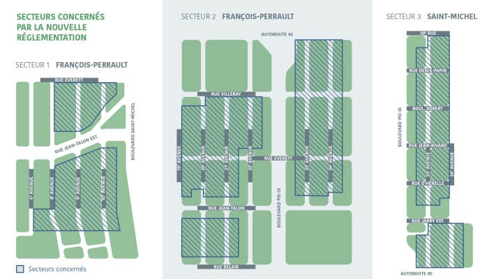 Maisons d'inspiration d'après-guerre - Carte des secteurs concernés