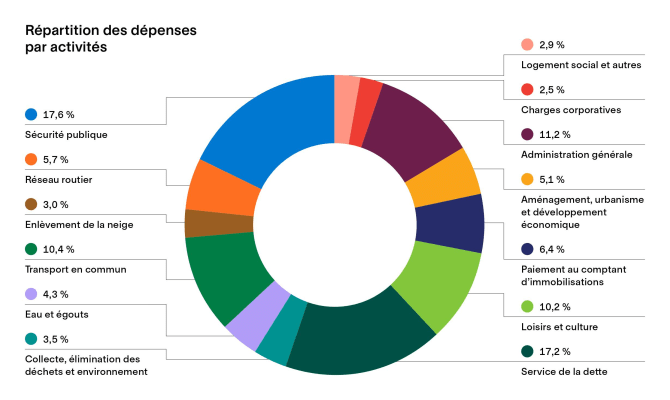 Budget 2021 - Répartition des dépenses par activités