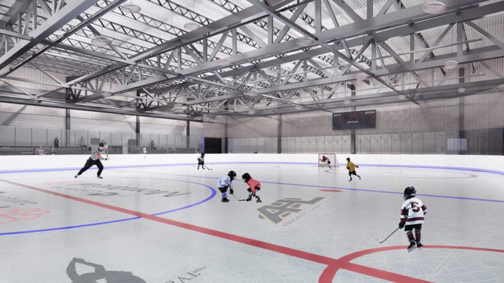 Esquisse de la patinoire rénovée de l'aréna Martin-Lapointe