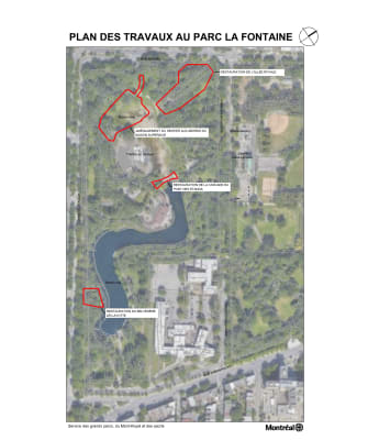 Plan des travaux au parc La Fontaine