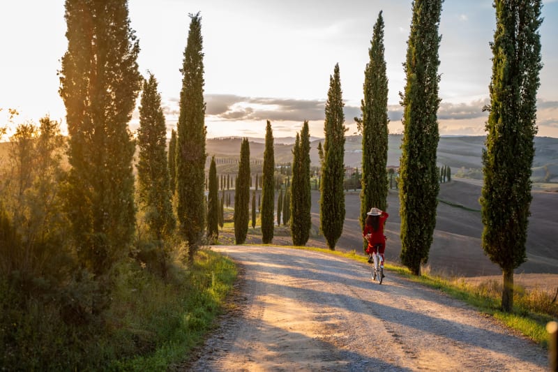 Toscana - Cykeltur og solnedgang over smukt landskab