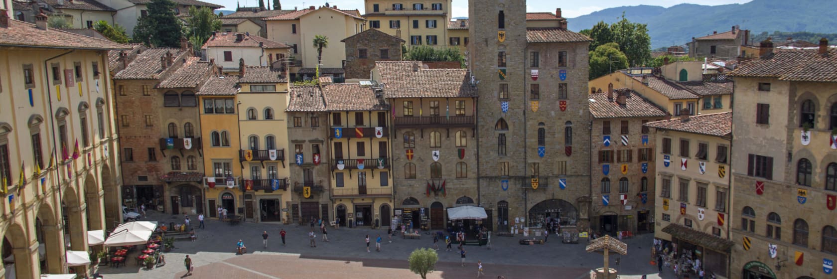 Piazza Grande i Arezzo, Val di Chiana, Italien