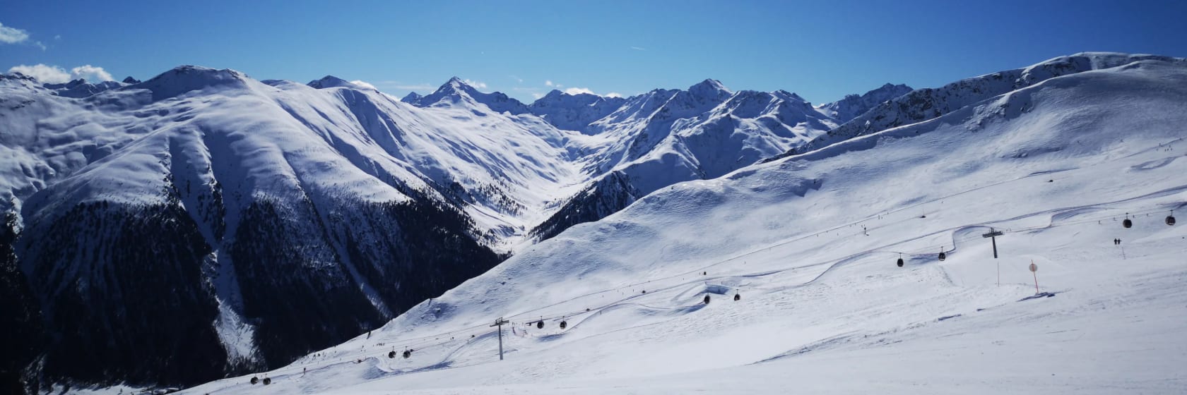 Hj sol over snekldte Carosello i Livigno